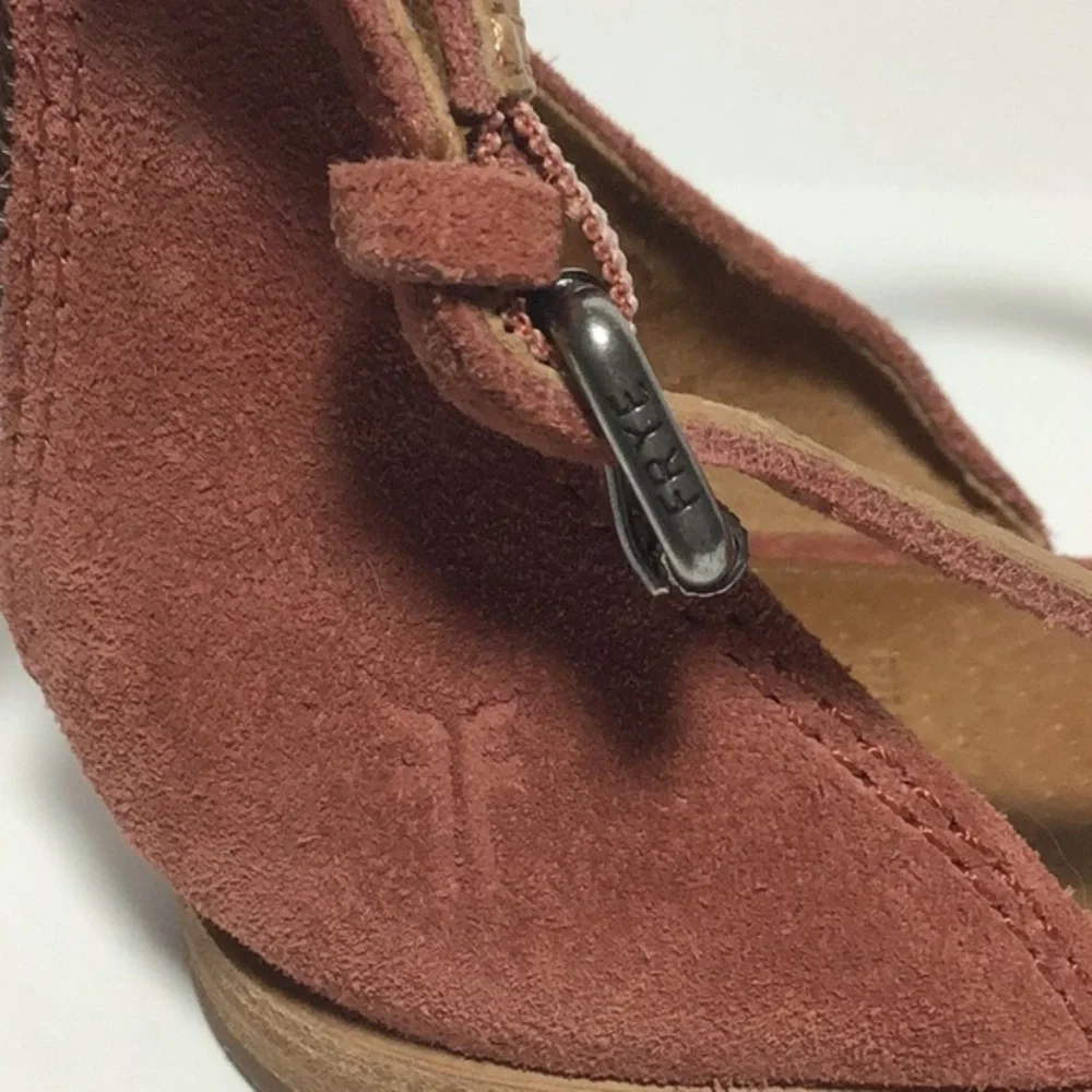 Frye Kenzie Pointed Toe Flat Sz 7 Rosewood Suede